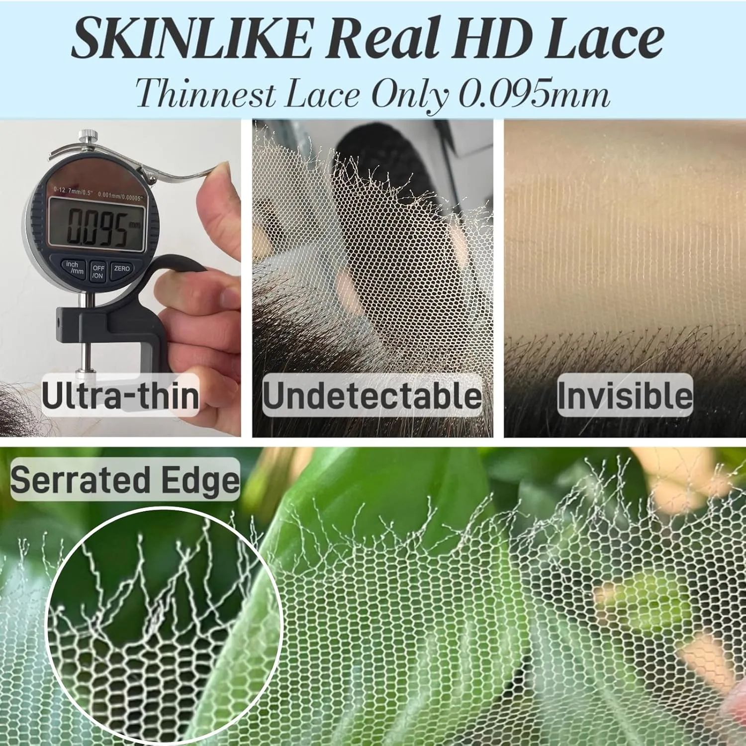 2X6 SKINLIKE 100% Real HD Lace Closure Straight Human Hair Closure 0.095mm Ultra-thin Invisible Swiss HD Lace Closure Pre Plucked Small Single Knots Brazilian Virgin Human Hair HD Closure 16inch