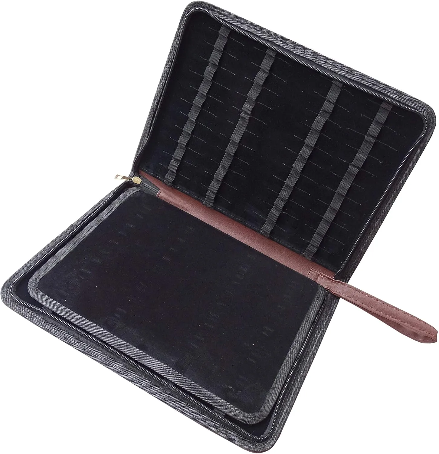 48 Fountain Pen Case, Rollerball Pen Holder PU Leather Bag Pouch Large Capacity for Your Collection - Brown