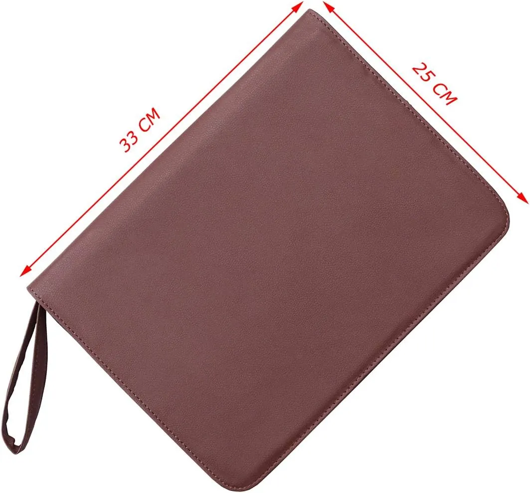 48 Fountain Pen Case, Rollerball Pen Holder PU Leather Bag Pouch Large Capacity for Your Collection - Brown