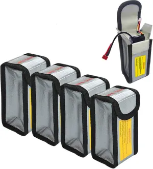 4pcs Lipo Battery Fireproof Explosion proof Bag Storage Guard Safe Pouch 125mm