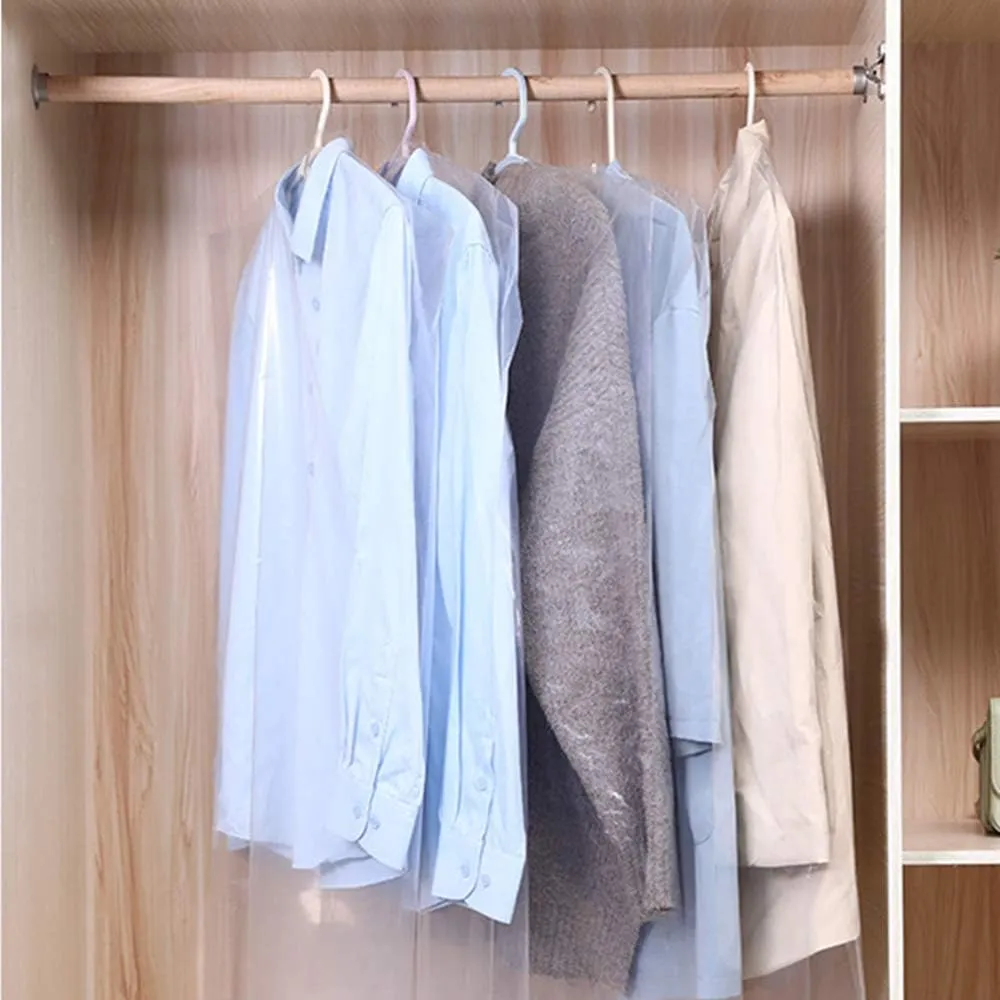 50 Pack 35.4inch Plastic Clear Dry Cleaning Hanging Lightweight Garment Clothes Cover Protector Bags for Closet Clothes Storage.