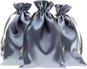 5" x 8" Silver Satin Gift Bags, Jewelry Bags, Wedding Favor Drawstring Bags Baby Shower Christmas Gift Bags 50 per Pack