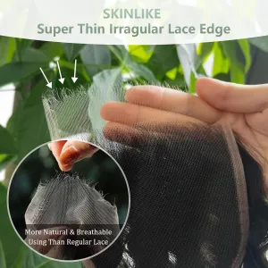 6x6 Skinlike HD Lace Closure Human Hair Wet n Wavy 14Inch Bleached Tiny Knot HD Closure Ultra-thin 0.10mm Swiss Invisible HD Lace Closure Natural Black Deep Wave closure Pre-Plucked Hairline