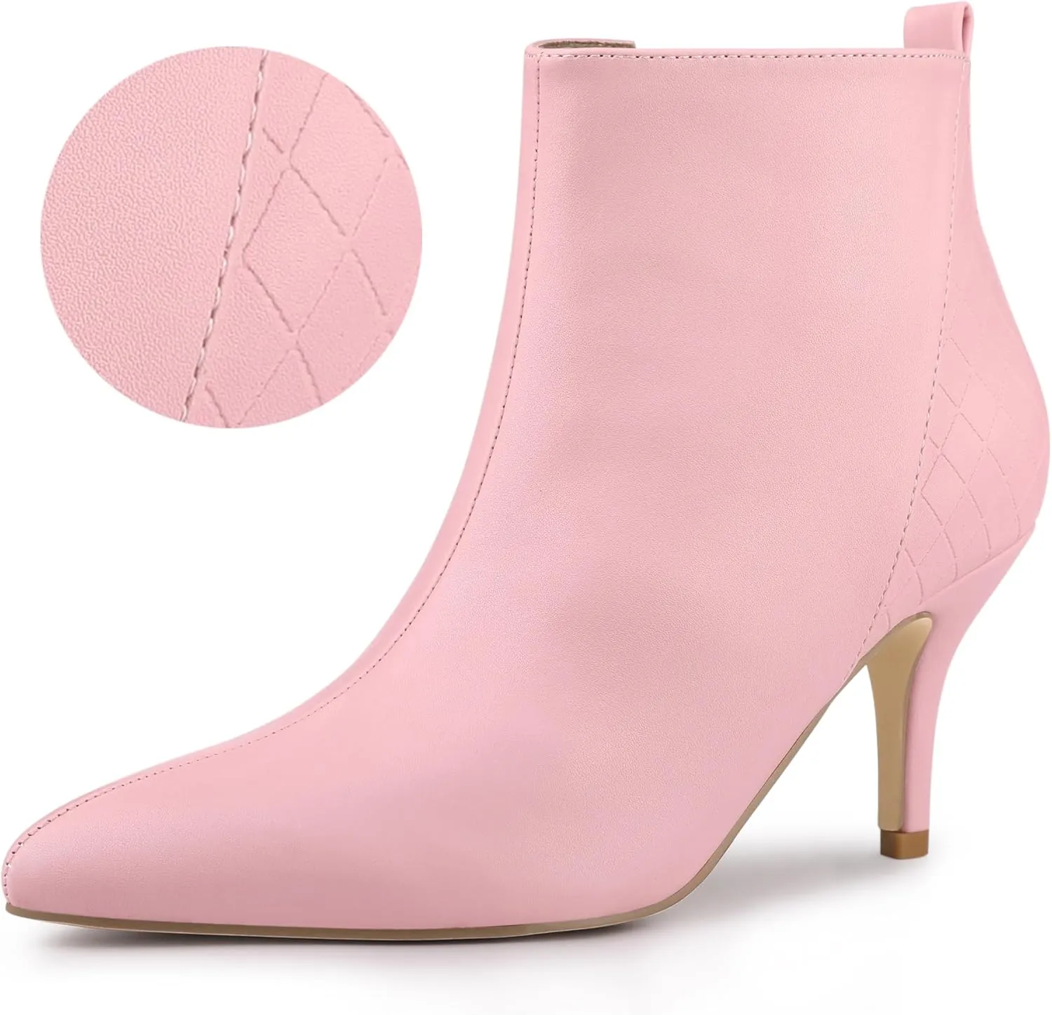 Allegra K Women's Pointed Toe Side Zipper Stiletto Heels Ankle Boots