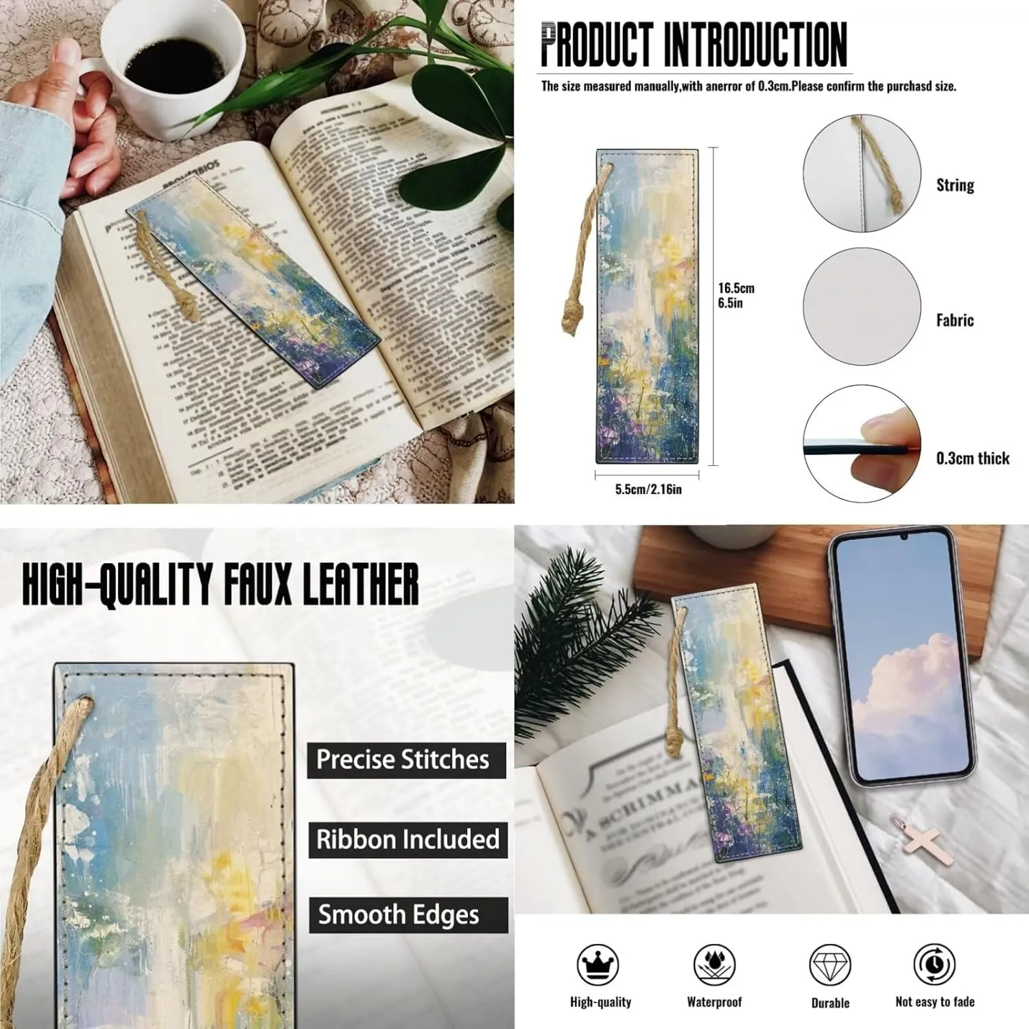 American Flag Bible Covers for Women Bible Carrying Case with Bookmark ZipperedChurch Bag Bible Protective