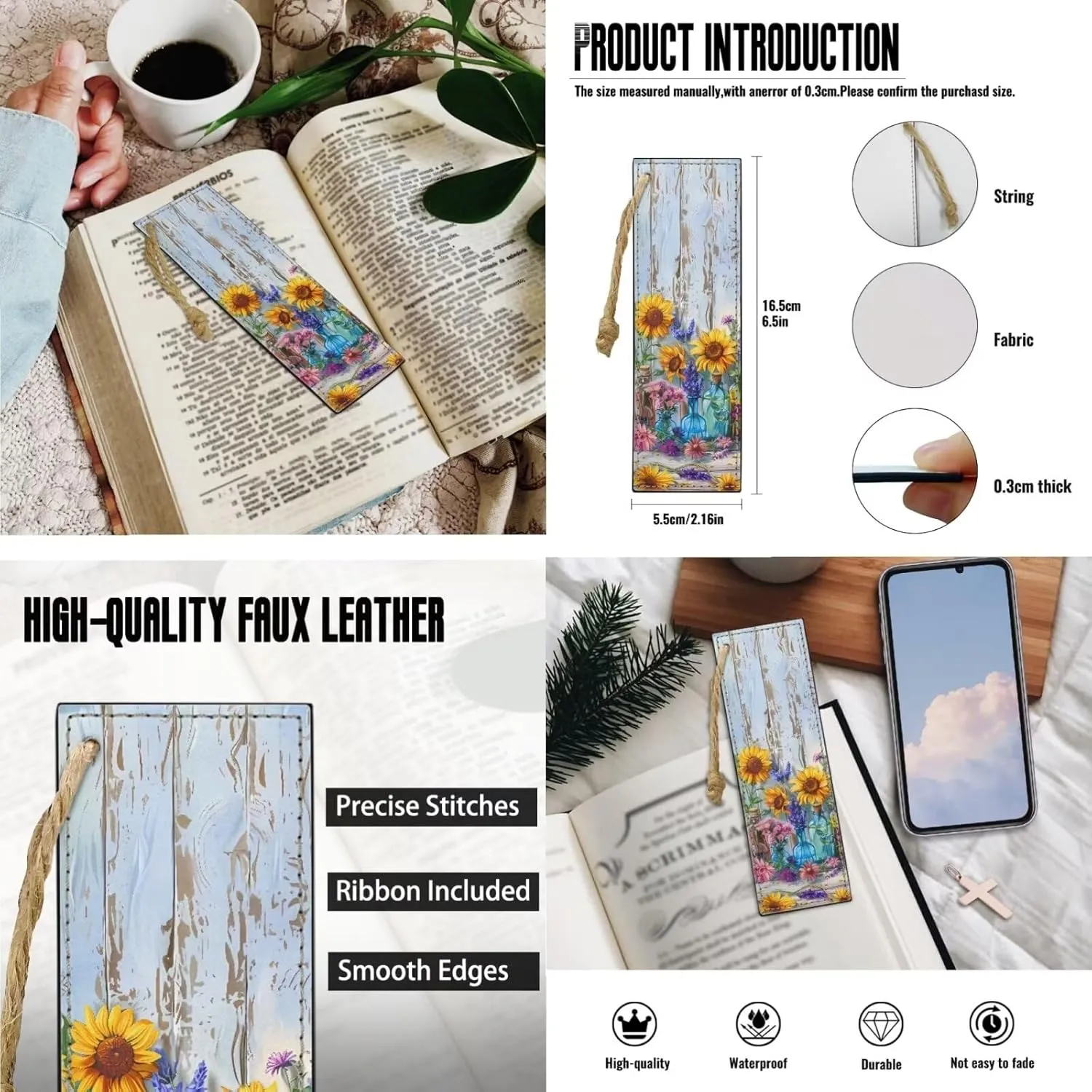 American Flag Bible Covers for Women Bible Carrying Case with Bookmark ZipperedChurch Bag Bible Protective
