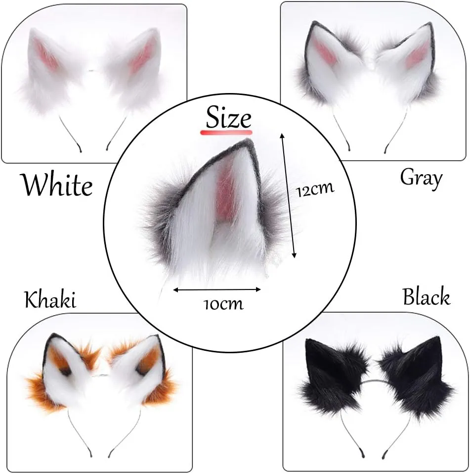 Anbiliwobo Wolf Fox Furry Ears Headwear Halloween Cosplay Cat Ears Headband