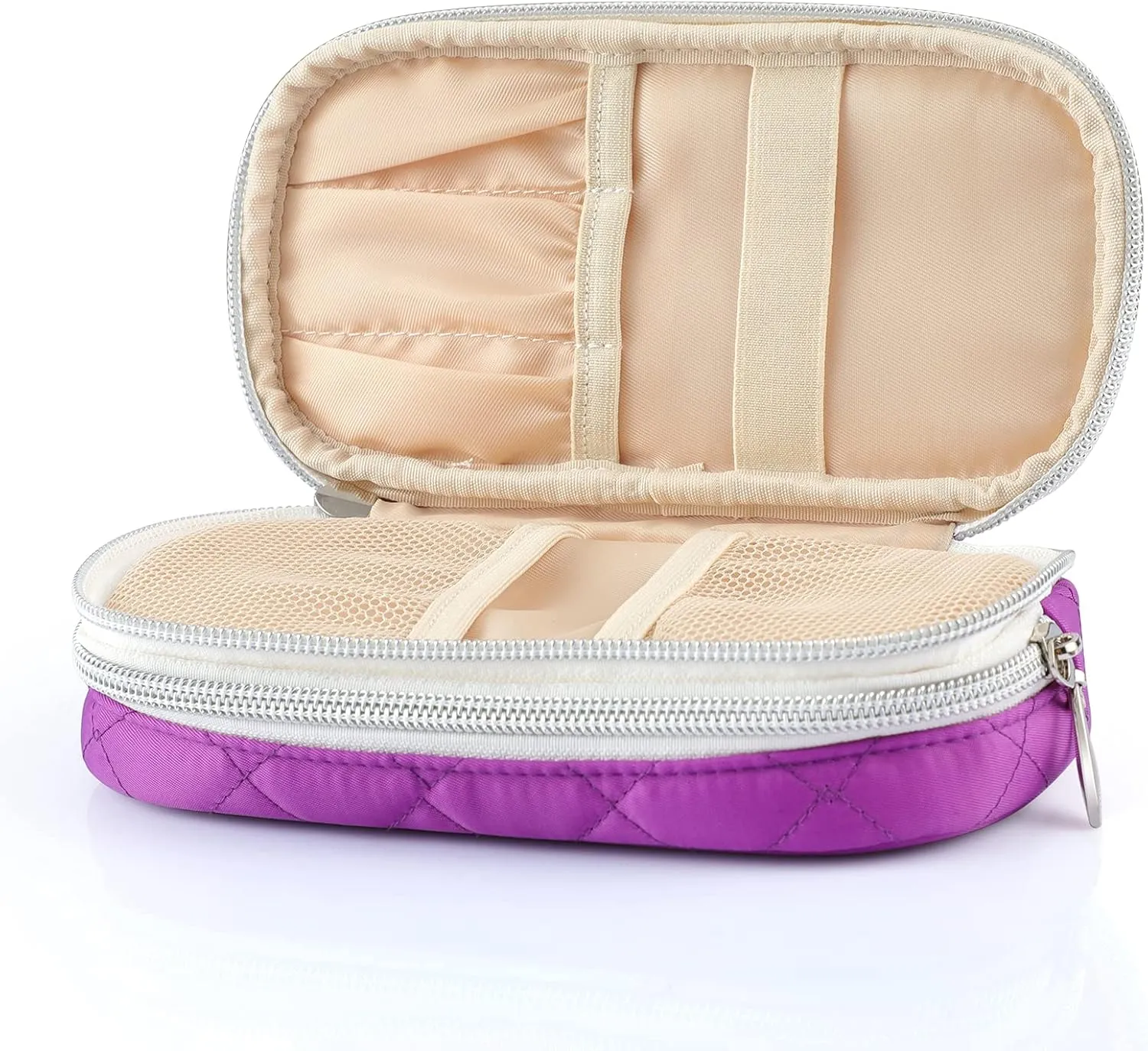 ANKUER Travel Makeup Bag for Women: Small Cosmetic Bag Organizer Cosmetic Case Pouch for Girls (Purple)