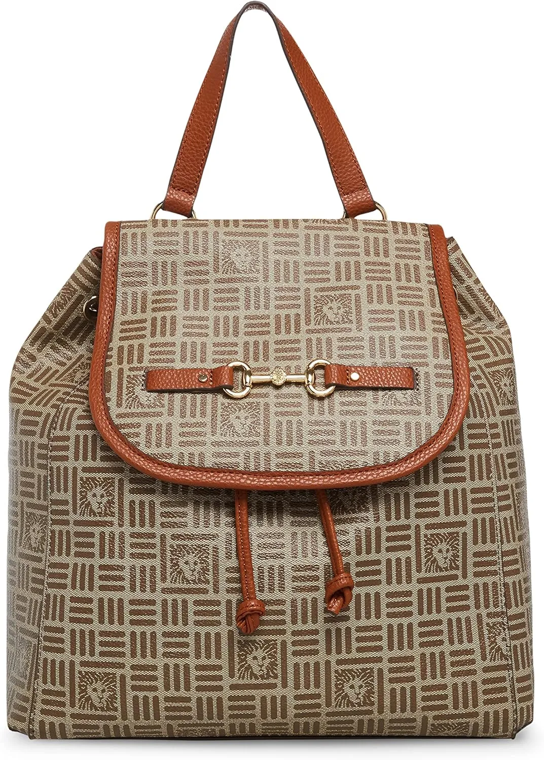 Anne Klein flap horsebit logo backpack