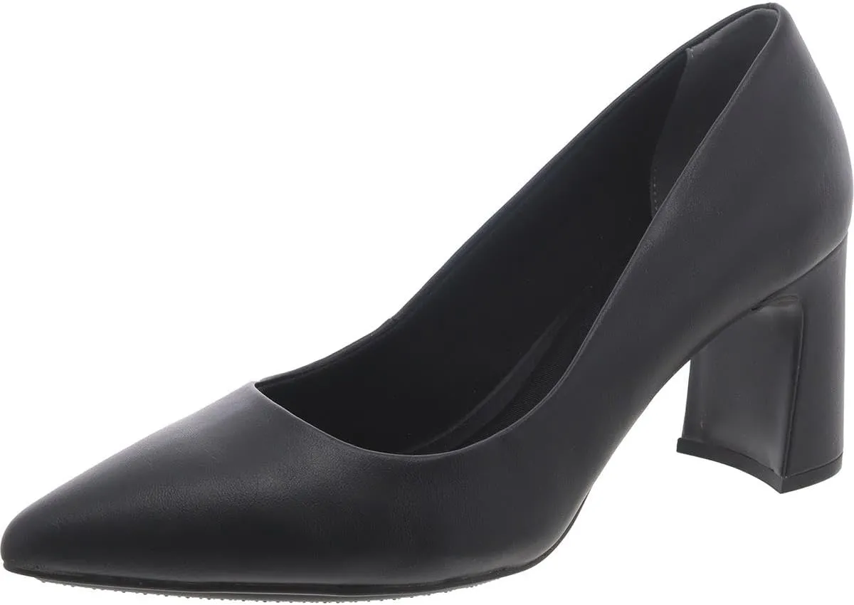 Anne Klein Womens Benedette Padded Insole Faux Leather Pumps