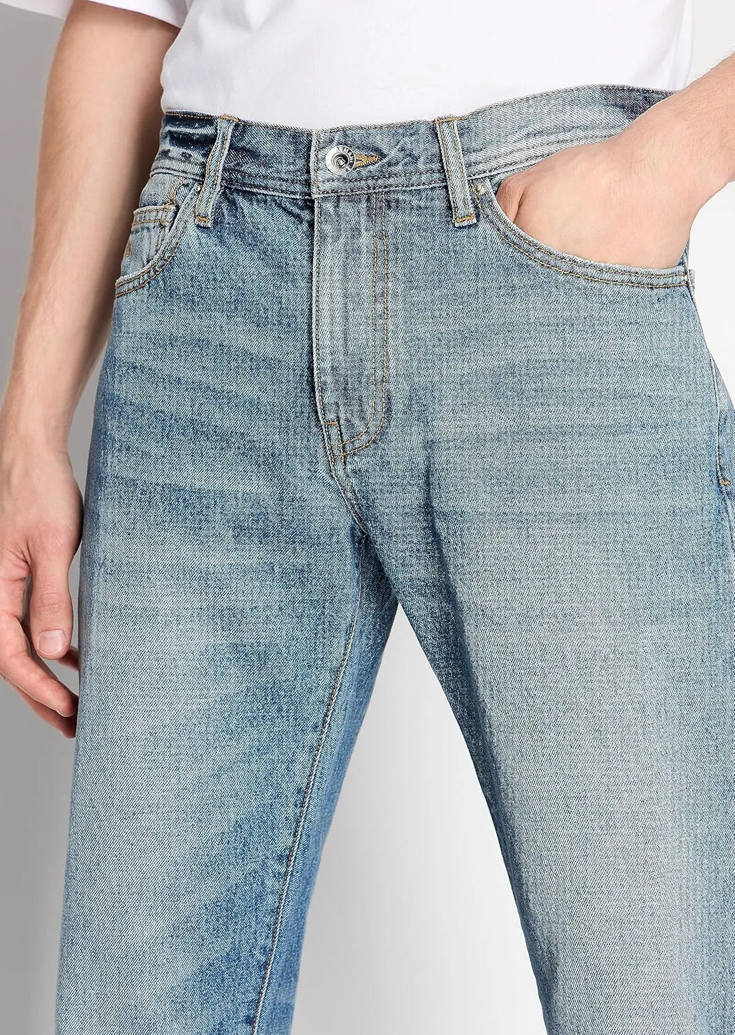 Armani Exchange Men's J16 Straight Fit Non Stretch Cotton Denim