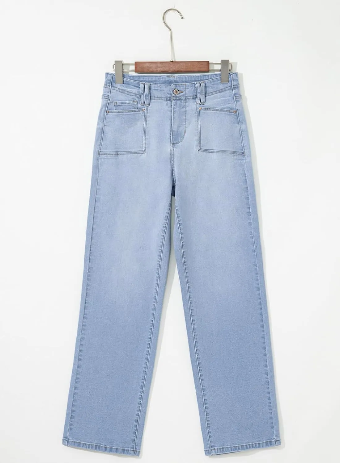Astylish Womens Wide Leg Jeans High Waisted Stretchy Buttoned Denim Pants Trendy 2025 with Pocket