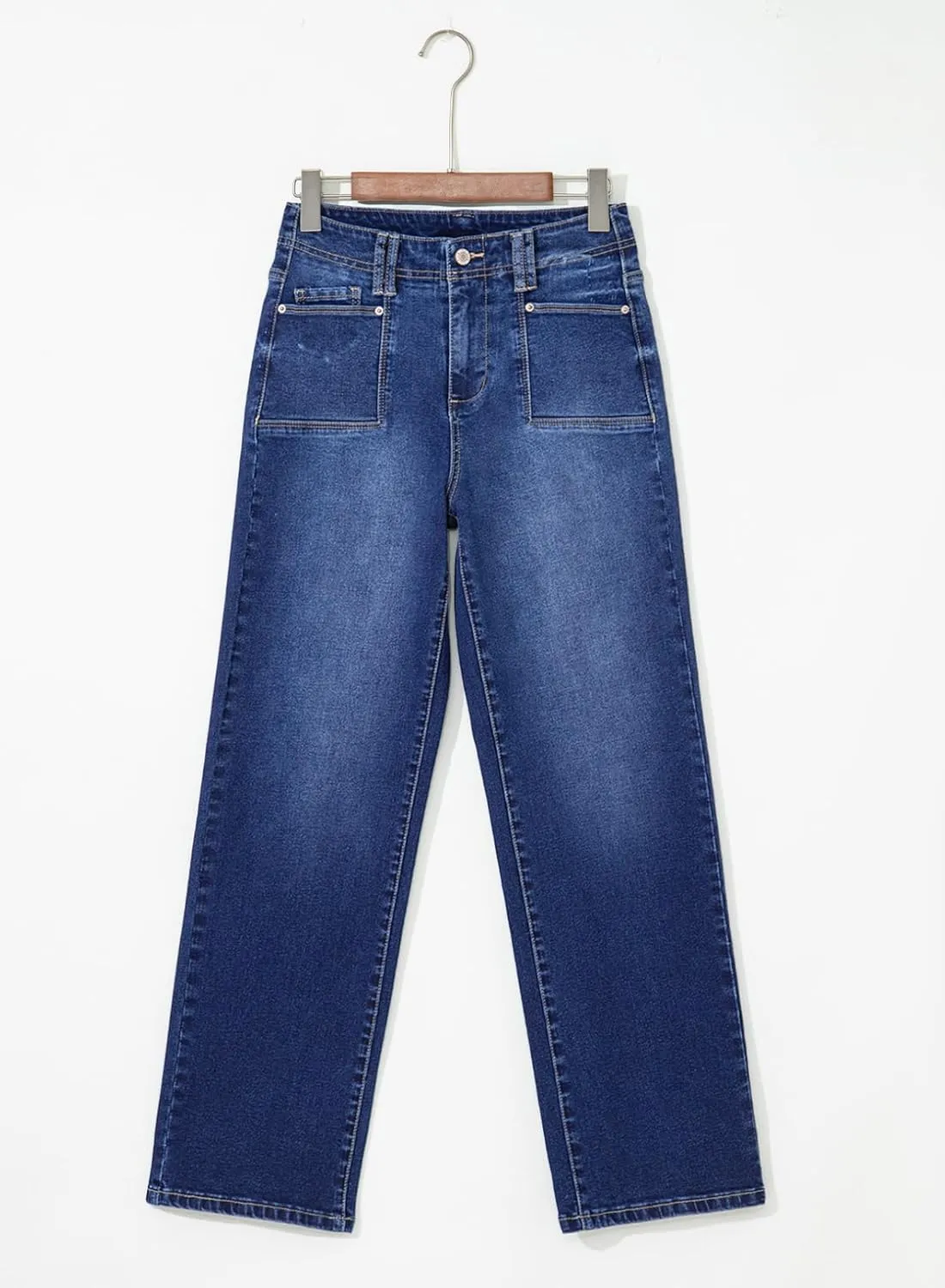 Astylish Womens Wide Leg Jeans High Waisted Stretchy Buttoned Denim Pants Trendy 2025 with Pocket