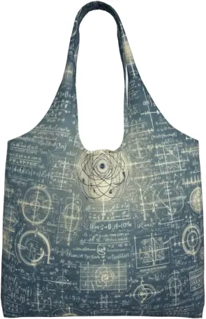 Augenstern Heavy-Duty Physics-Formula-Blue Canvas Tote Bag, Large Capacity Multi-Purpose Single Shoulder Canvas Bag For Shopping And Travel