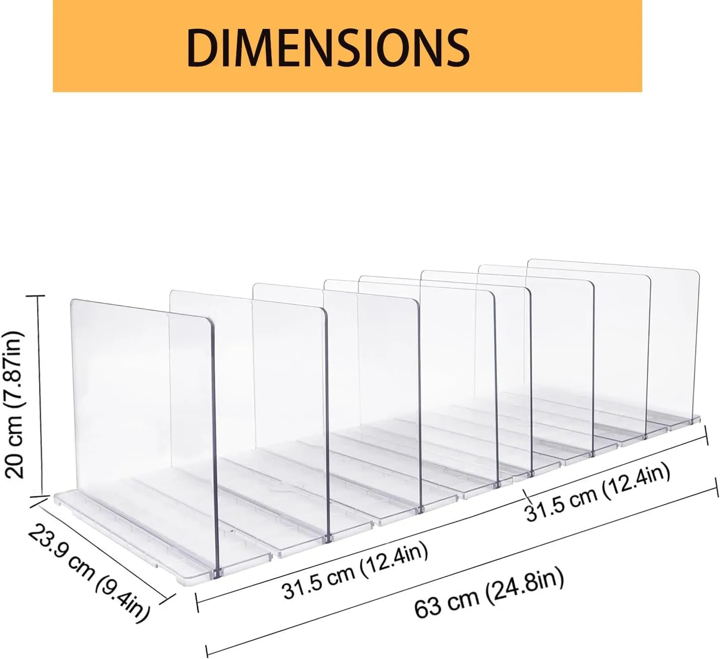 Bag Purse Organizer for Closet: 2 Pack Adjustable Clear Handbag Storage Shelf Spacer Saver Plastic Clutch Dividers Minimal Keep Purses upright