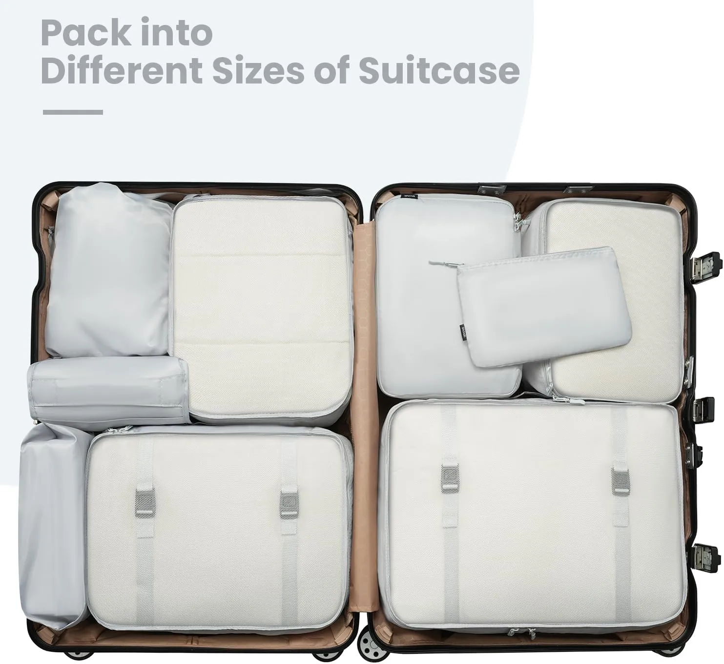 BAGAIL 6 Set/8 Set/10 Set Packing Cubes Various Sizes Packing Organizer for Travel Accessories Luggage Carry On Suitcase