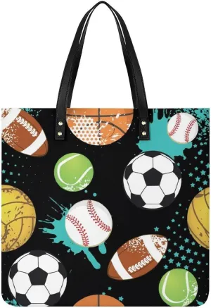 Black Retro Large Capacity Leather Handbag