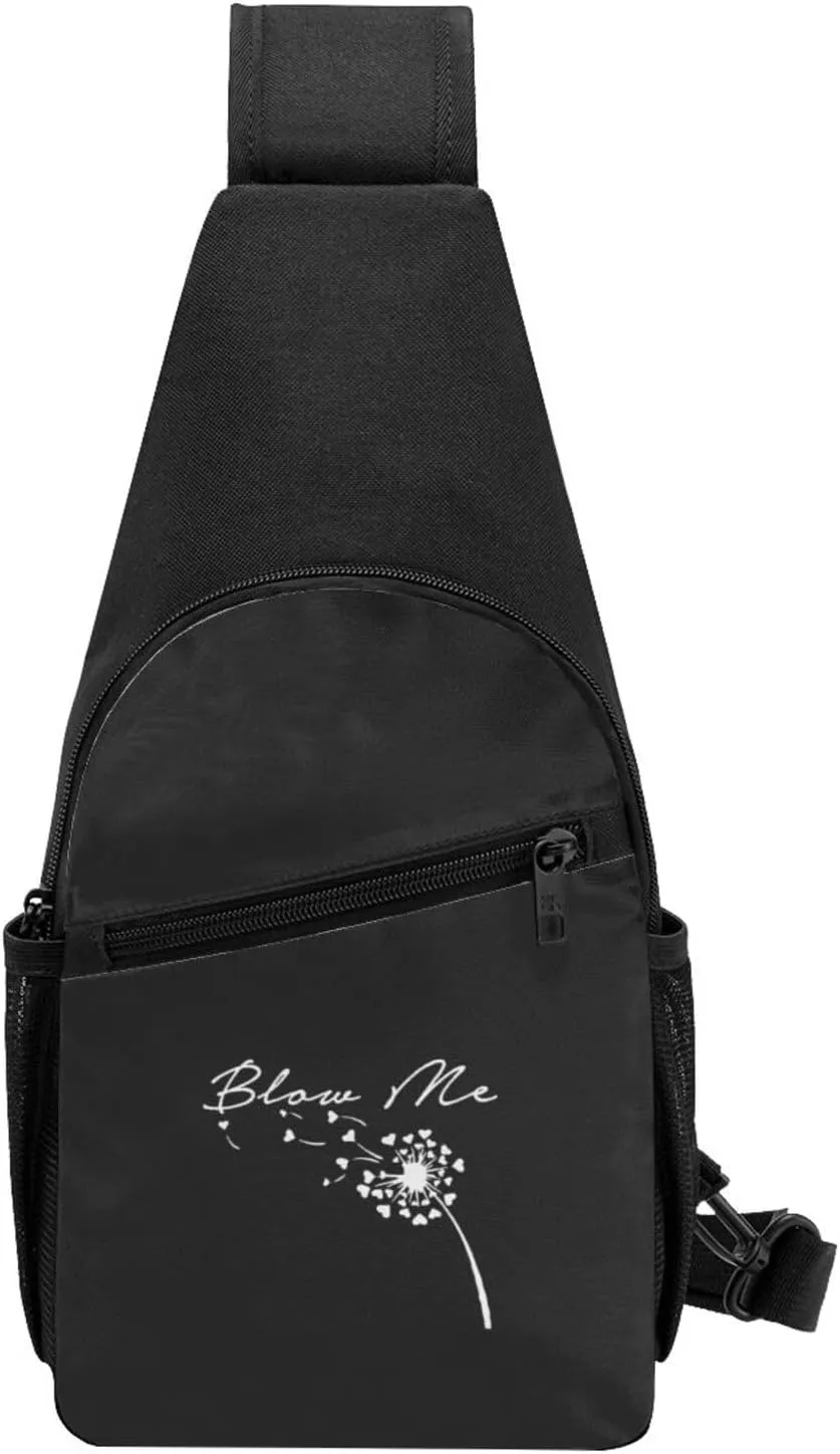 Blow Me Dandelion Unisex Chest Bag Lightweight Crossbody Shoulder Bag Travel Pocket