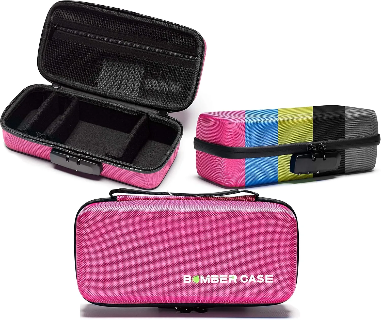 BOMBER CASE - Elite Series - Odor-Proof Lock Box with Customizable Interior - Durable, Flexible, and Secure - 9.5" x 4" x 3.5" - Pink