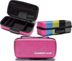 BOMBER CASE - Elite Series - Odor-Proof Lock Box with Customizable Interior - Durable, Flexible, and Secure - 9.5" x 4" x 3.5" - Pink