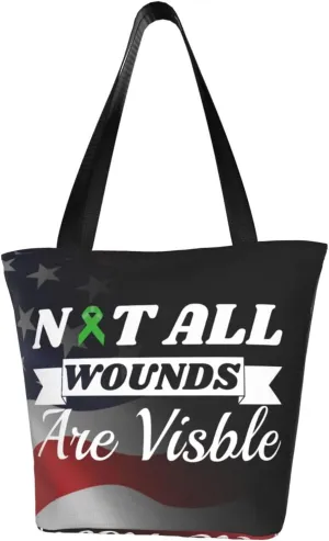 Bone Marrow Transplant Awareness Not All Wounds Are Visible Fashion Shoulder Bag Large Capacity For Man Or Woman