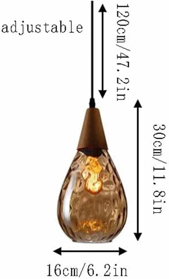 Bracket Light Creative Spherical Glass Pendant Light Single Head Chandelier Height Adjustable Hanging Wire LED Warm Light 3000K Lighting Fixture for Restaurant Bar Coffee Shop Dining Room Living