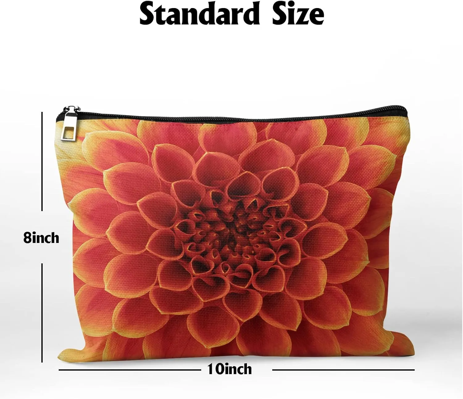 Cafl Beautiful Petals Makeup Bag Travel Large Abstract Flower Cosmetic Bag Essentials Jewelry Skincare Zipper For Women-10×8 inch