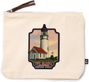 Cape Blanco Lighthouse, Oregon, Oregon Coast, 100% Cotton Zipper Pouch, Travel Accessory, Go Bag