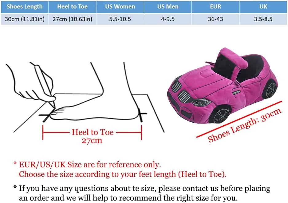Car Shape Plush Slippers