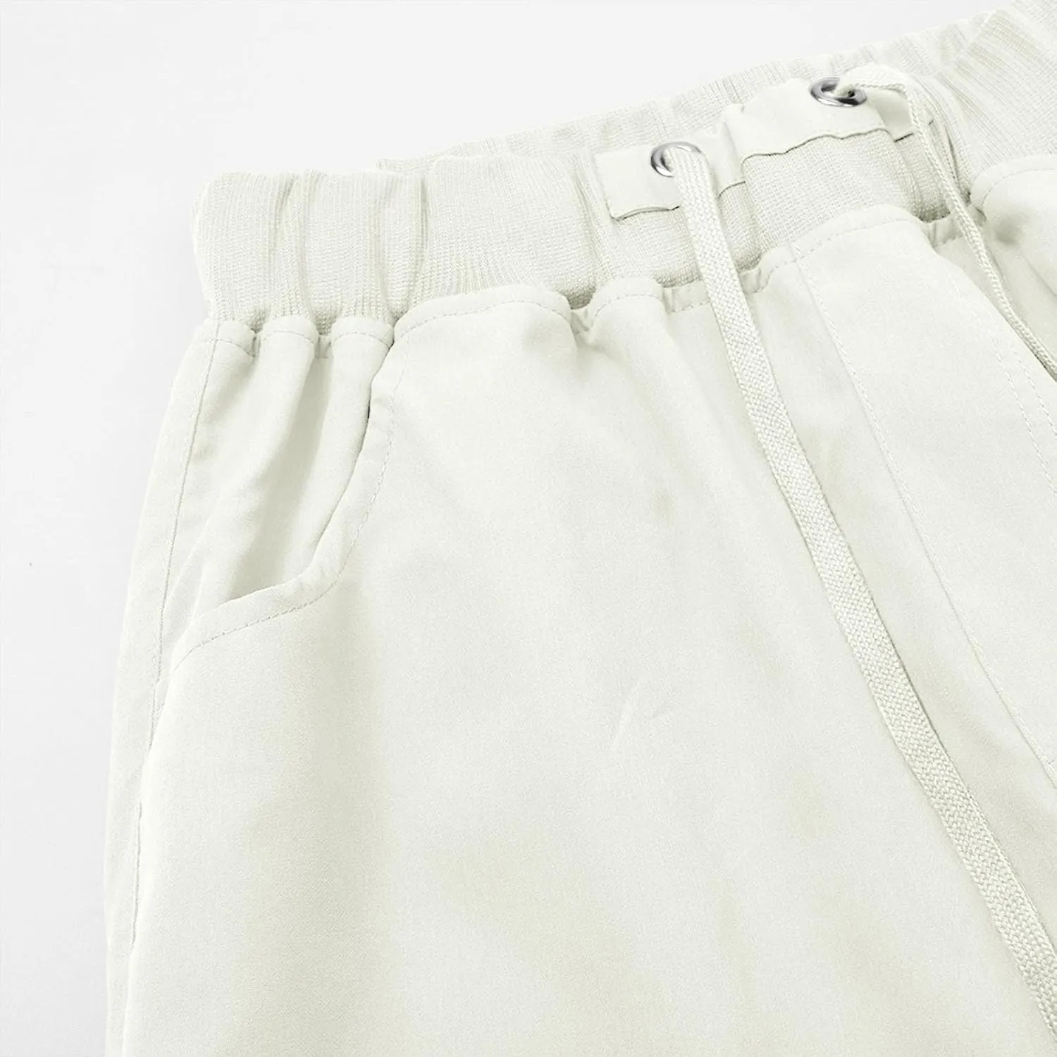 Cargo Capris for Women Summer Casual Drawstring Lightweight Outdoor Travel Hiking Cropped Pants with 6 Pockets
