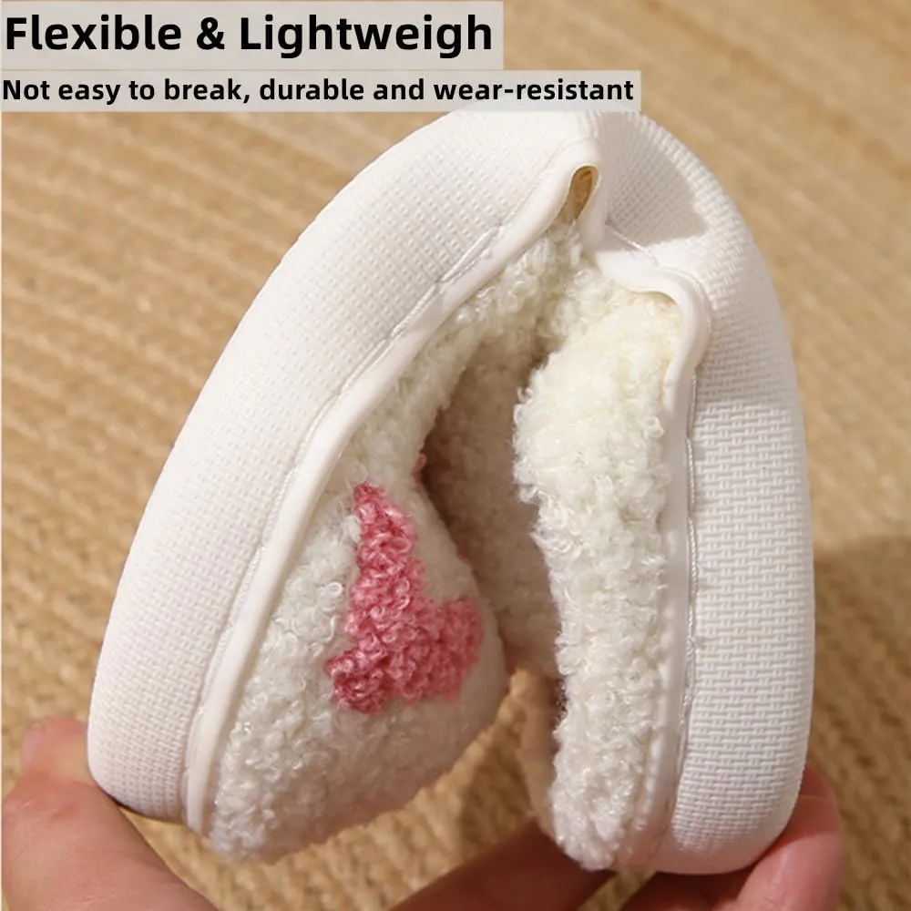 Cartoon Slippers for Women Men, Soft Fluffy Warm Lightweight Non-Slip Cute House Slippers Slip-On Cozy Indoor Outdoor Heart Meet Ne at Night Mushroom Cherry Strawberry Evil Eye Slippers