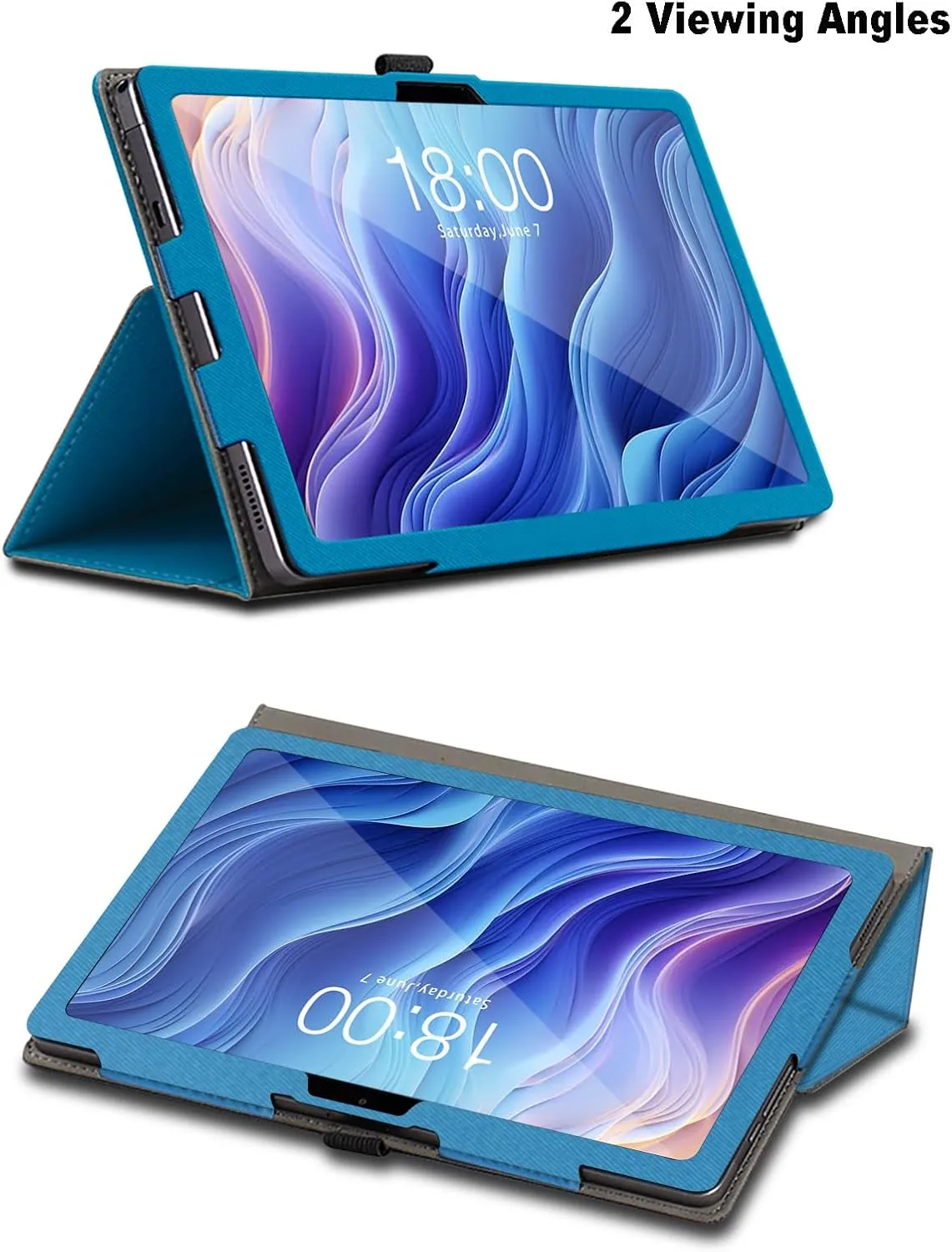 Case for Teclast T60, 12 inch, Teclast T60 Tablet Case, Folding Stand Protective Cover with Pencil Holder and Wrist Strap, Full Protection. (Light Blue)
