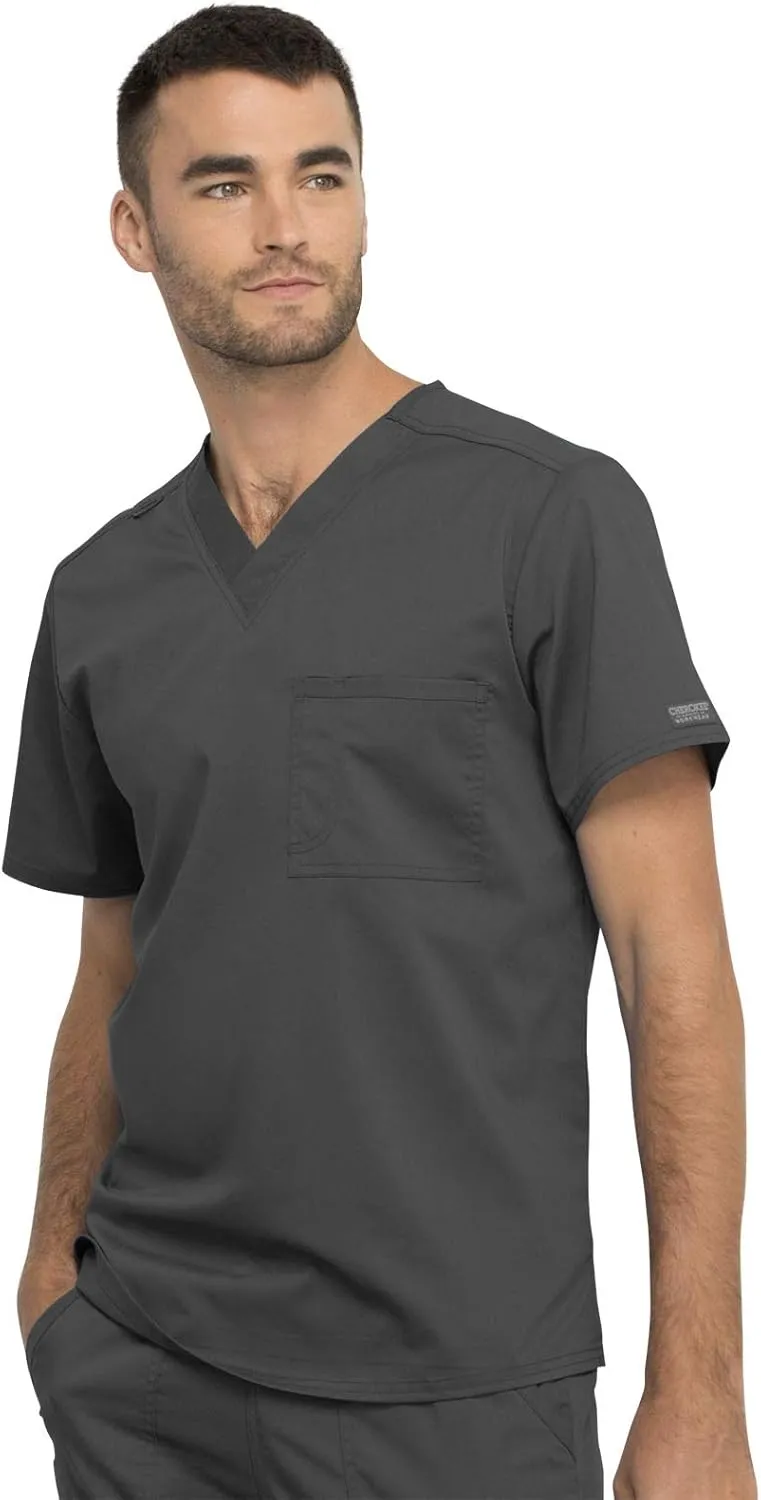 Cherokee Scrub Top for Women & Men, V-Neck Tuckable Medical Shirt with 1 Chest Pocket & ID Loop - WW625
