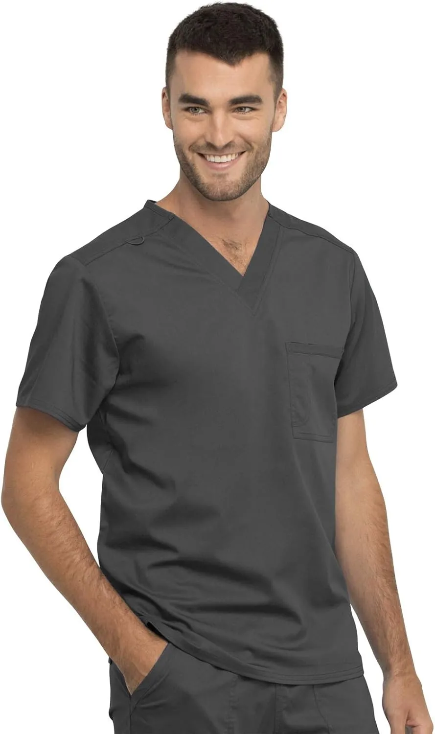 Cherokee Scrub Top for Women & Men, V-Neck Tuckable Medical Shirt with 1 Chest Pocket & ID Loop - WW625