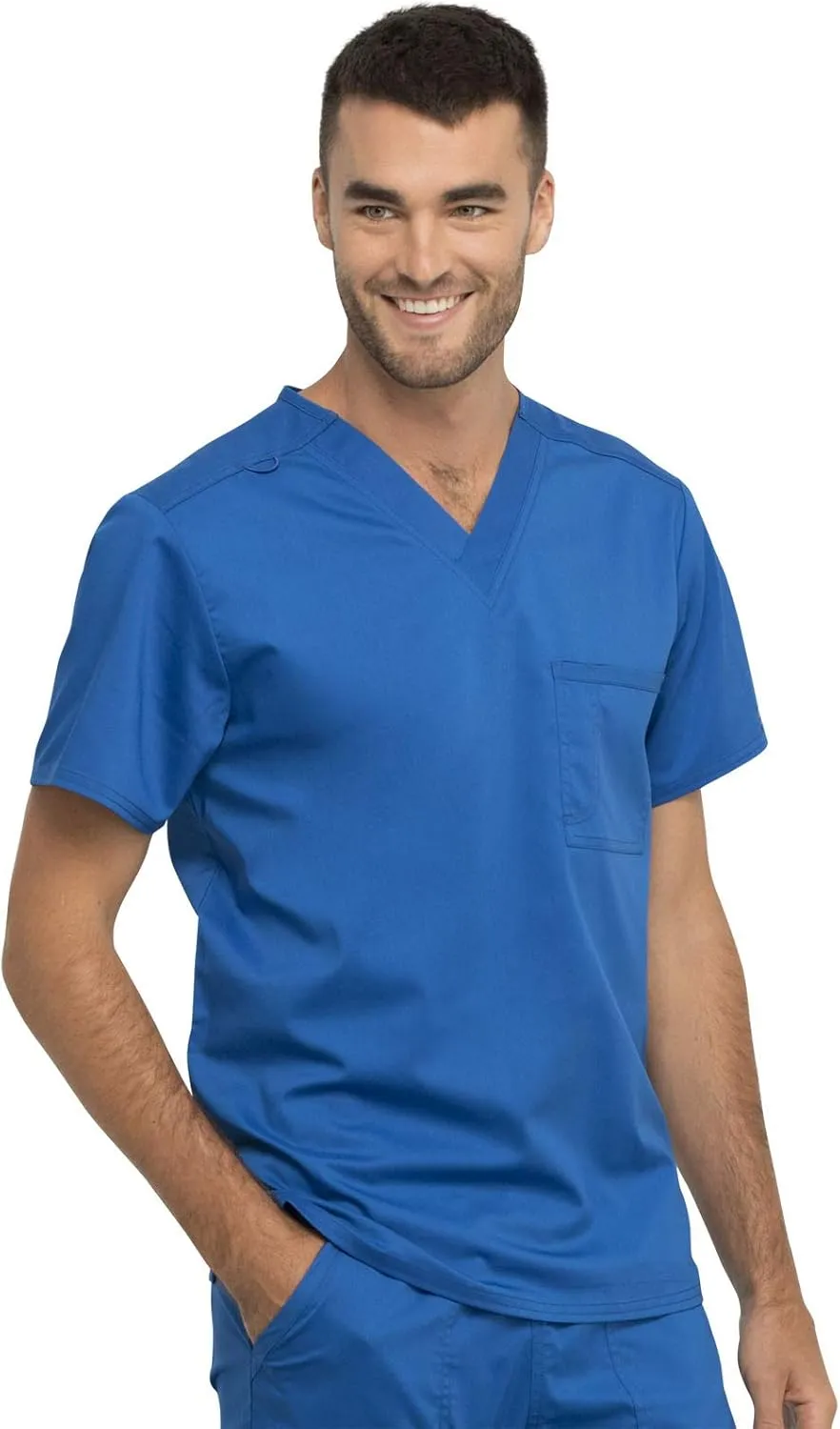 Cherokee Scrub Top for Women & Men, V-Neck Tuckable Medical Shirt with 1 Chest Pocket & ID Loop - WW625
