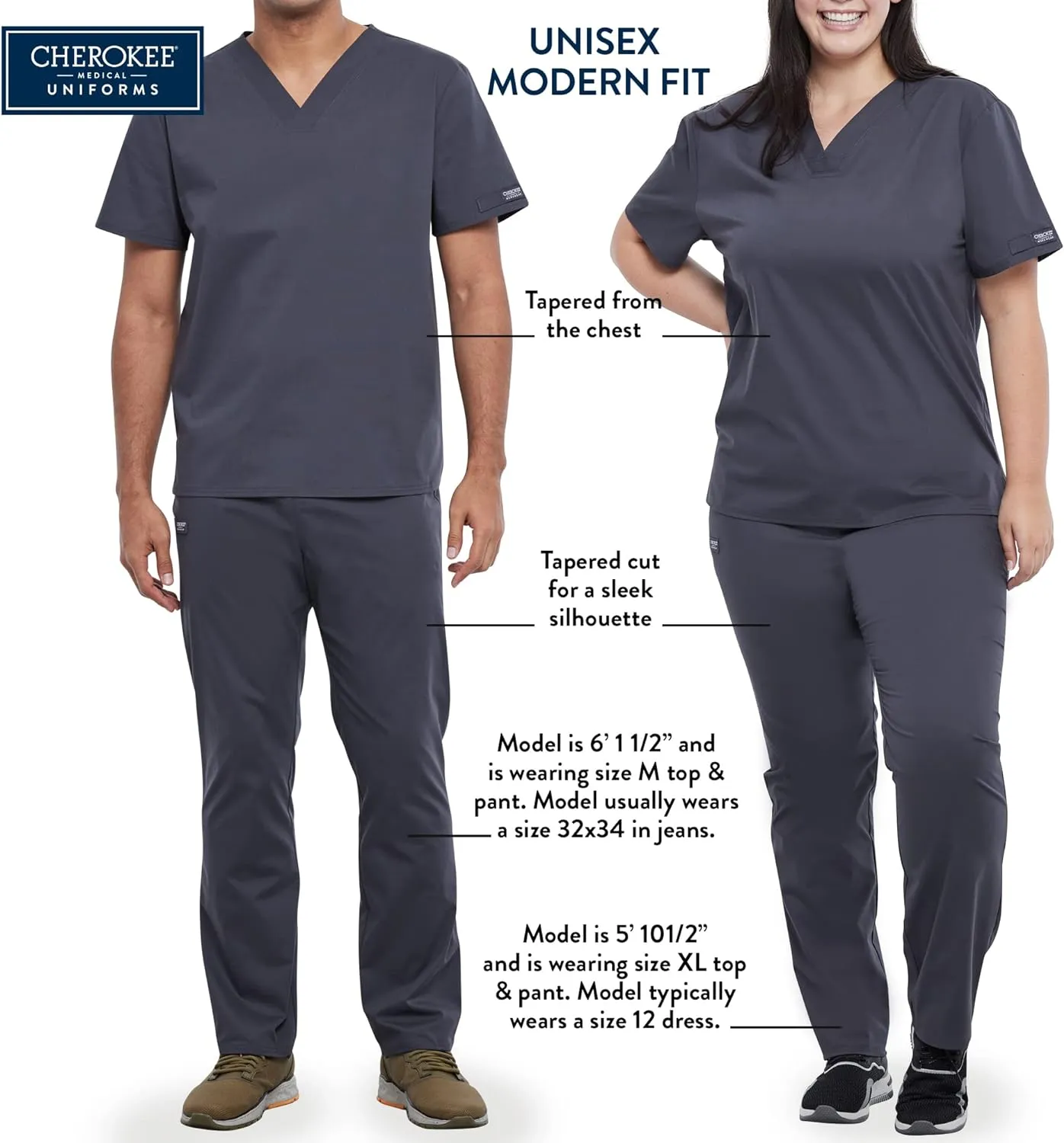 Cherokee Scrub Top for Women & Men, V-Neck Tuckable Medical Shirt with 1 Chest Pocket & ID Loop - WW625