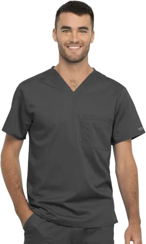 Cherokee Scrub Top for Women & Men, V-Neck Tuckable Medical Shirt with 1 Chest Pocket & ID Loop - WW625