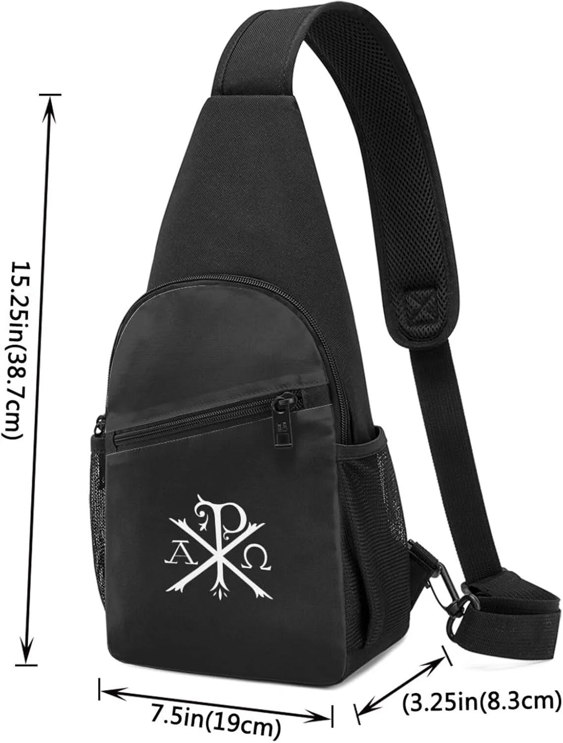 Chi Rho Alpha Christian Cross Flag Unisex Chest Bag Lightweight Crossbody Shoulder Bag Travel Pocket