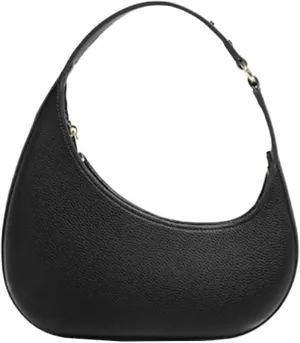 Chic Minimalist Irregular Crescent Design Shoulder Underarm Bag, Fashionable Elegant Handbags Adjustable PU Purse Women