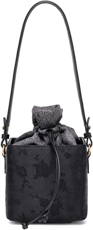 Chinese Style Black Gold Butterfly Portable New Chinese Style Retro Artistic Single Shoulder Crossbody Banquet Bucket Bag