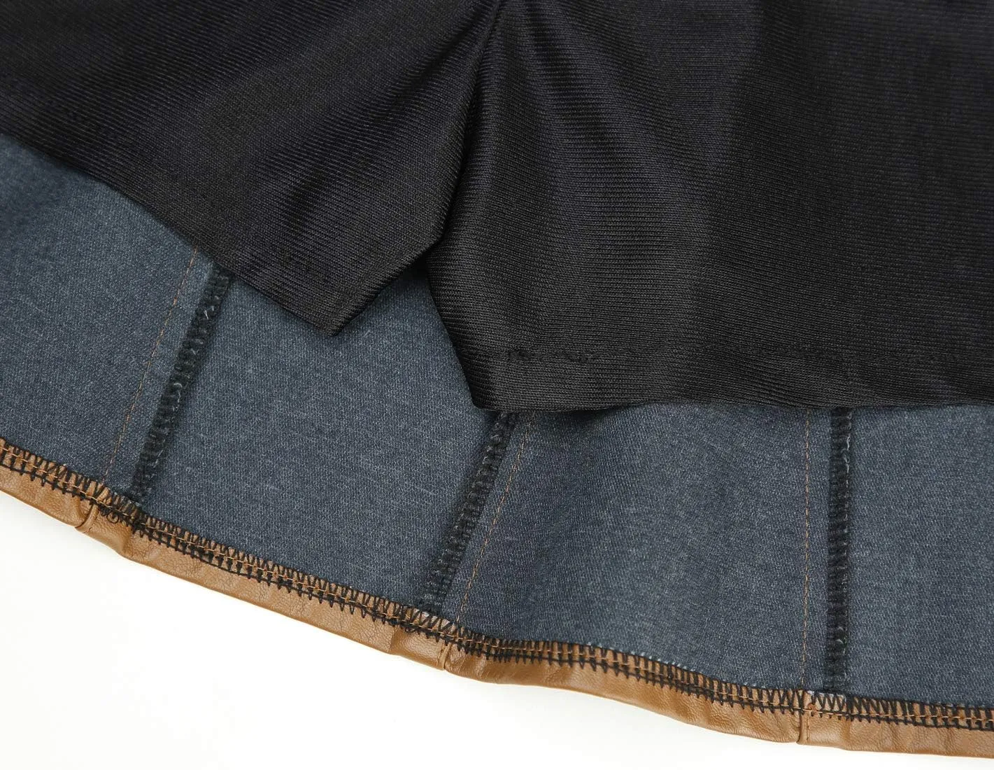 chouyatou Women's Casual Side Zipper Flare Pleated Faux Leather Skater Skirts