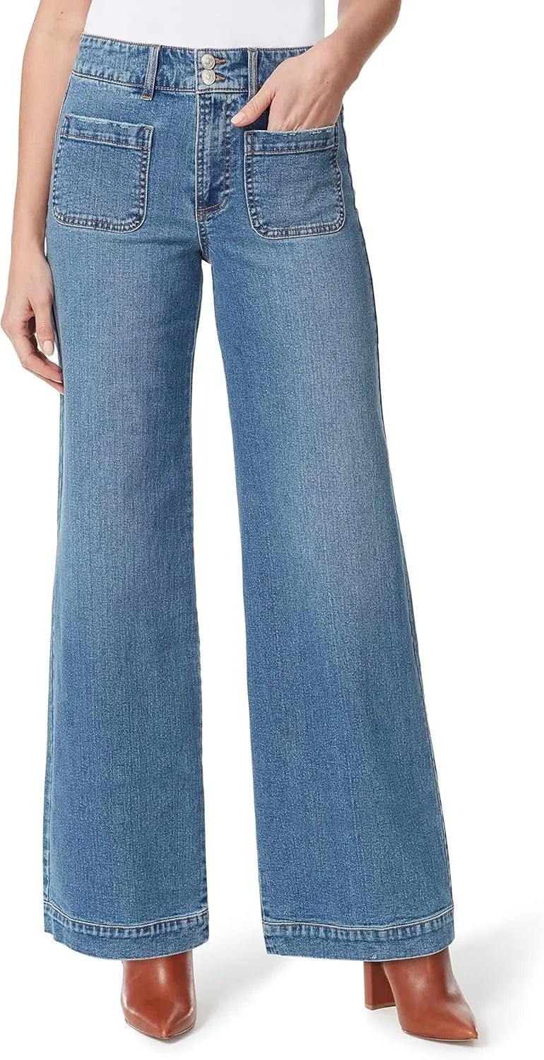 Christian Siriano x Gloria Vanderbilt Collab Women's Wide Leg Patch Pocket Jean