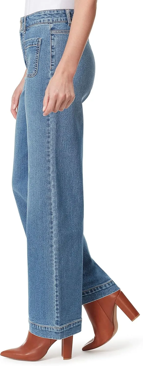 Christian Siriano x Gloria Vanderbilt Collab Women's Wide Leg Patch Pocket Jean