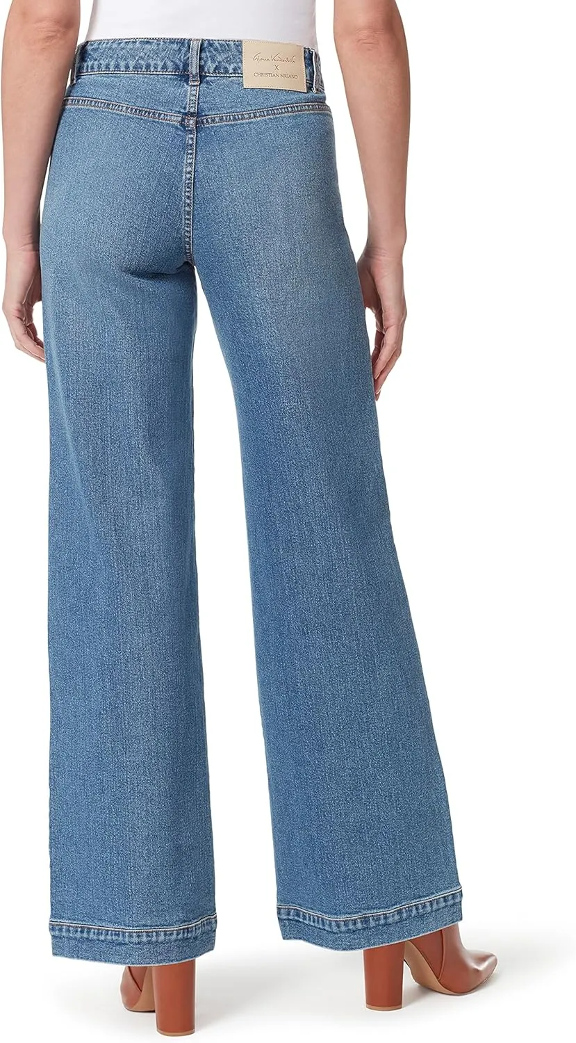 Christian Siriano x Gloria Vanderbilt Collab Women's Wide Leg Patch Pocket Jean