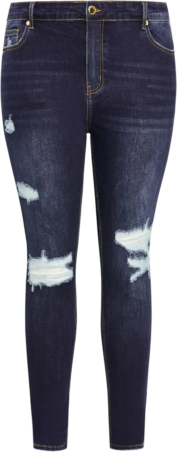 City Chic Women's Apparel Women's Asha JoJo Distressed Detail Crop Jean