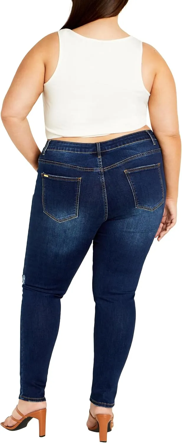 City Chic Women's Apparel Women's Asha JoJo Distressed Detail Crop Jean