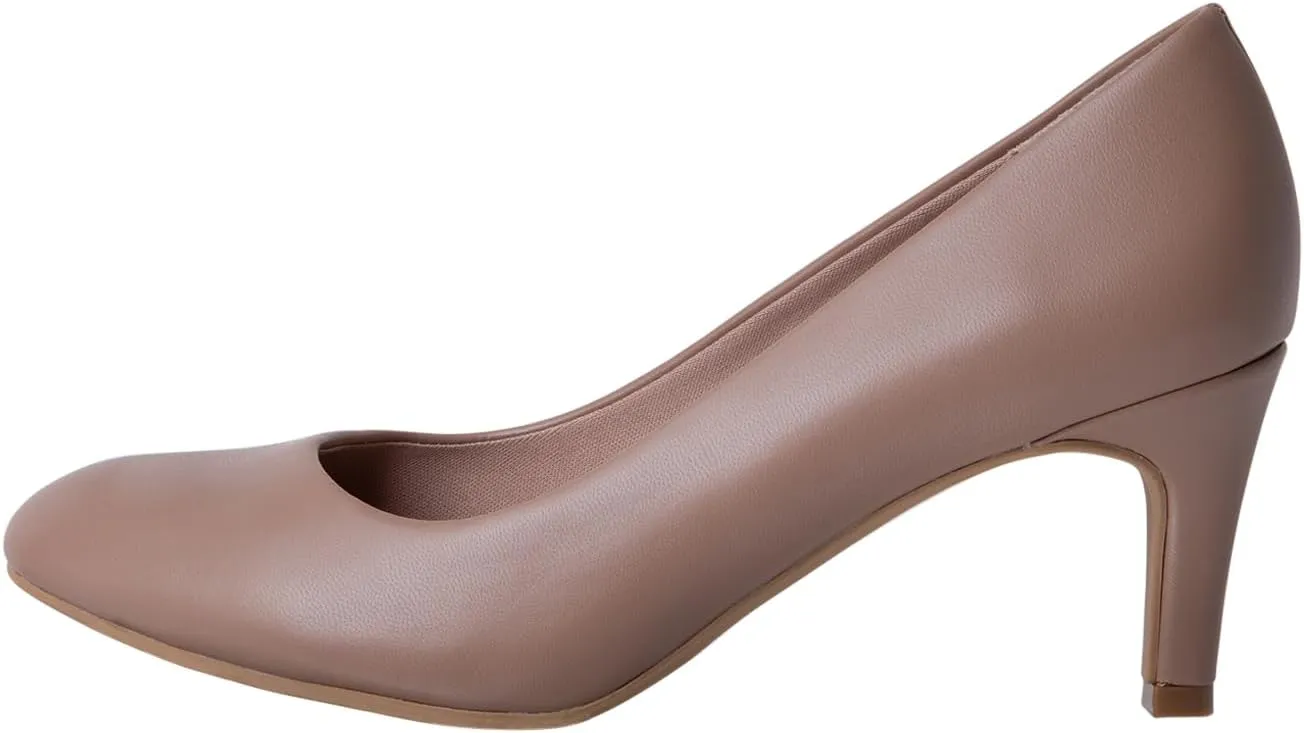 Comfort Plus by Predictions Women's Karma Mid-Heel Round Toe Pump