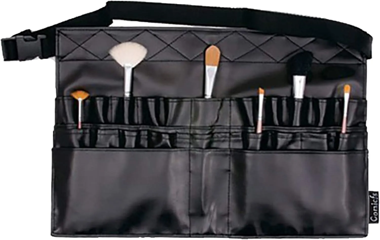 Comicfs Makeup Brush Bag A1 Professional Cosmetic Holder 28 Pockets Organizer Apron with Artist Belt Strap/Belt Light Weight Large (14.76 x 10.83 inch)