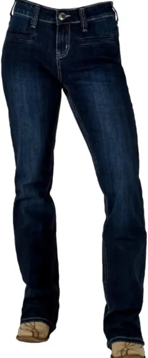 Cowgirl Tuff Western Jeans Women Indigo Night Bootcut Dark Wash JINDNY