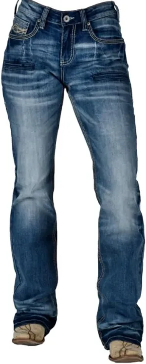 Cowgirl Tuff Western Jeans Womens Ice Bootcut Medium Wash JICEBT